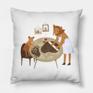 Two mice cooking in the kitchen Pillow