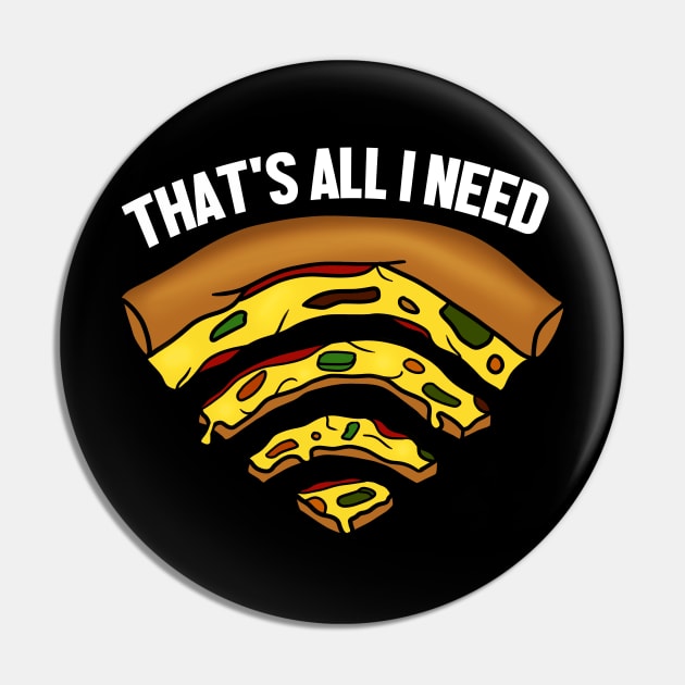 Pizza and WIFI Signal, That's All I need, Funny Pin by dukito