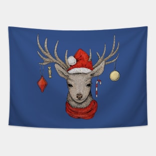 Winter holiday goat Tapestry