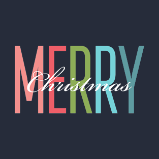 Multicolored christmas inscription T-Shirt