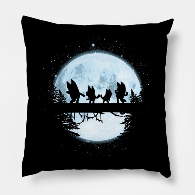 Midnight Dancing Blu Pillow by Iluminater