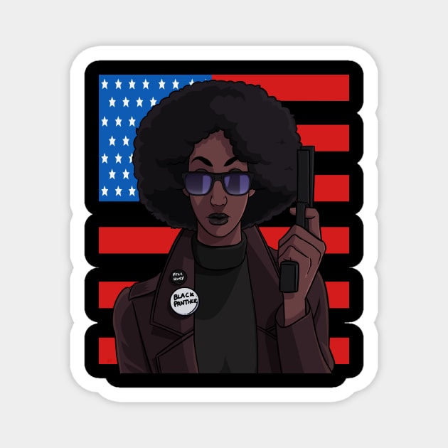 Black Panther Party USA Flag Magnet by Noseking