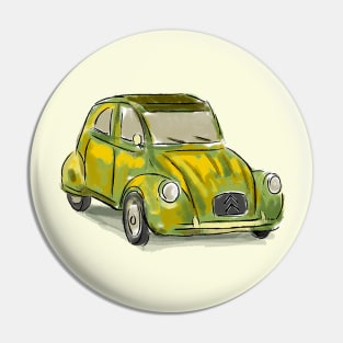 Classic Citroën Deux Chevaux 2CV Loose Sketch - Yellow Pin