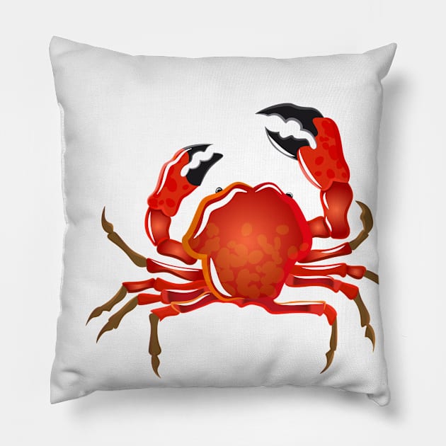 Red Crab Pillow by dcohea