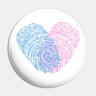 Valentine couple. Human finger print. Baby shower Pin