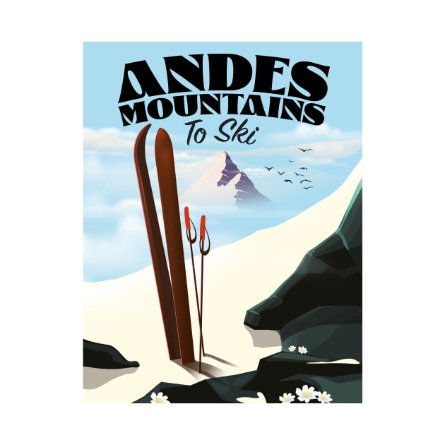 Andes Mountains Ski poster by nickemporium1