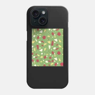 Seamless  Green and Pink Terrazzo Pattern Phone Case