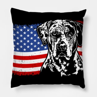 Proud Catahoula Leopard Dog American Pride Pillow