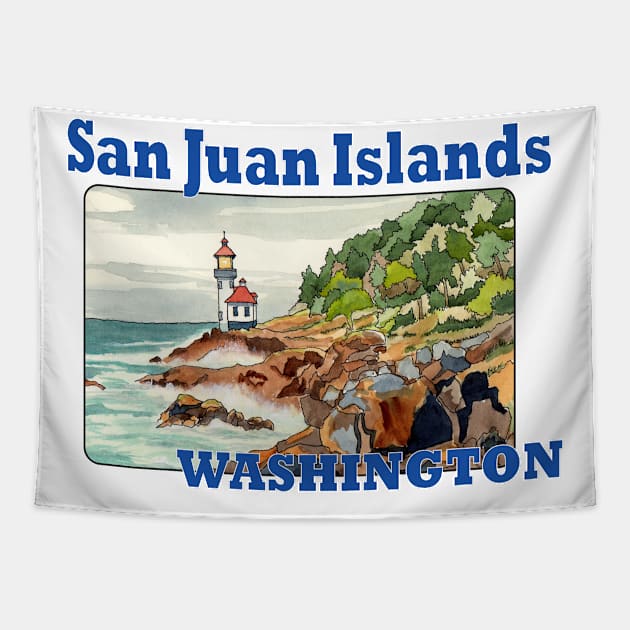 San Juan Islands, Washington Tapestry by MMcBuck