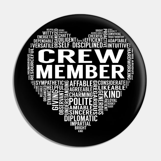 Crew Member Heart Pin by LotusTee