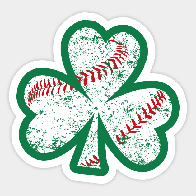 Cool Baseball Shamrock St Patricks Day - Baseball Shamrock - Sticker