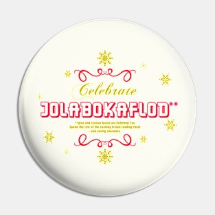 celebrate Jolabokaflod Pin