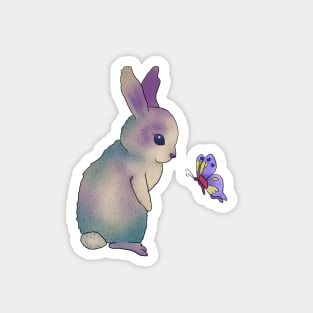 Hase mit Schmetterling Magnet