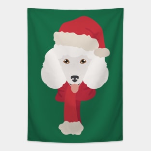 Christmas Poodle Dog Face Tapestry