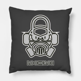 Lock Face Figure Logo Pillow