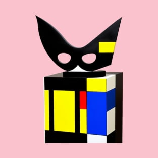 Mondrian Style Royal Cat T-Shirt