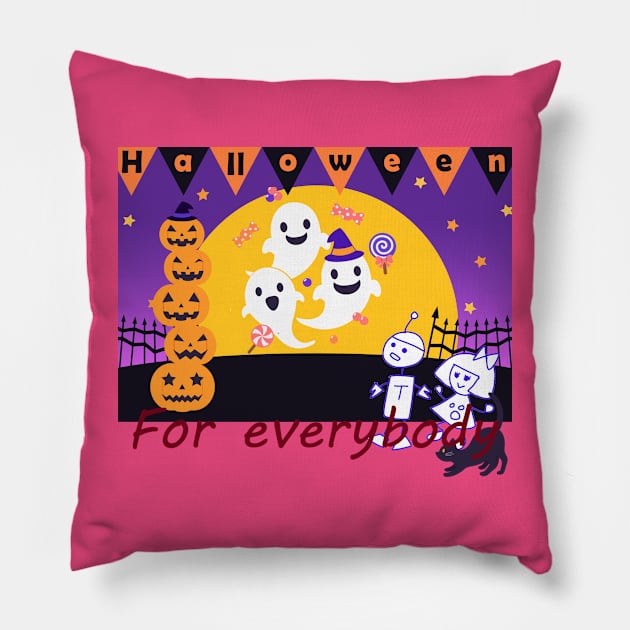 Halloween for everybody by Hidemi Woods Pillow by erizen