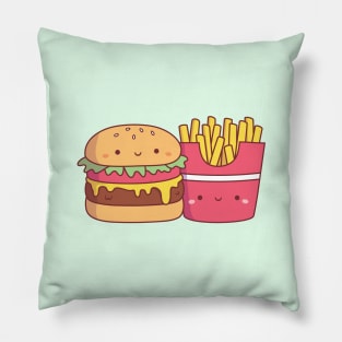 Cute Burger and French Fries Food Pillow