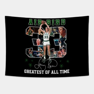 Larry Bird Legend Air Bird Basketball Signature Vintage Retro 80s 90s Bootleg Rap Style Tapestry
