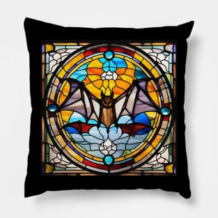 Batty Stained Glass Pillow