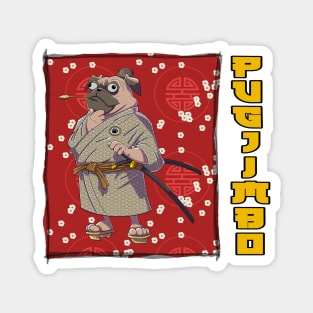 Pugjimbo - Red Background Magnet