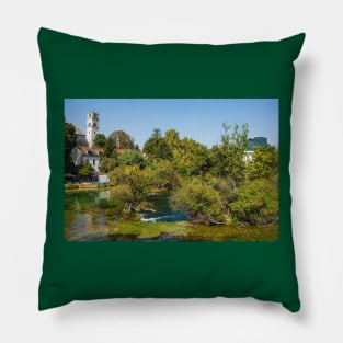 Una River in Bihac, Bosnia Pillow