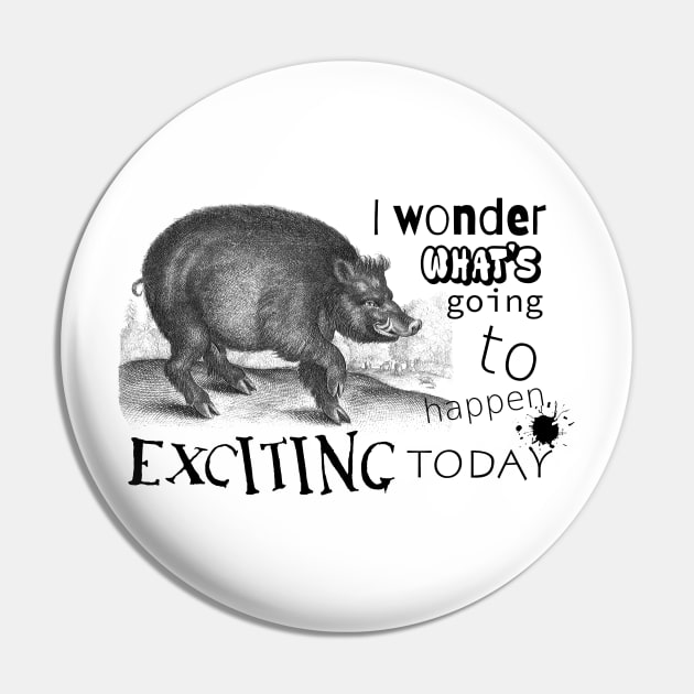 Wild Boar a Wildlife Animal Illustration with Inspirational Quote Pin by Biophilia