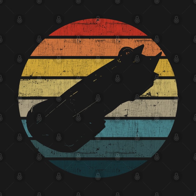 Bobsleigh Silhouette On A Distressed Retro Sunset graphic by theodoros20