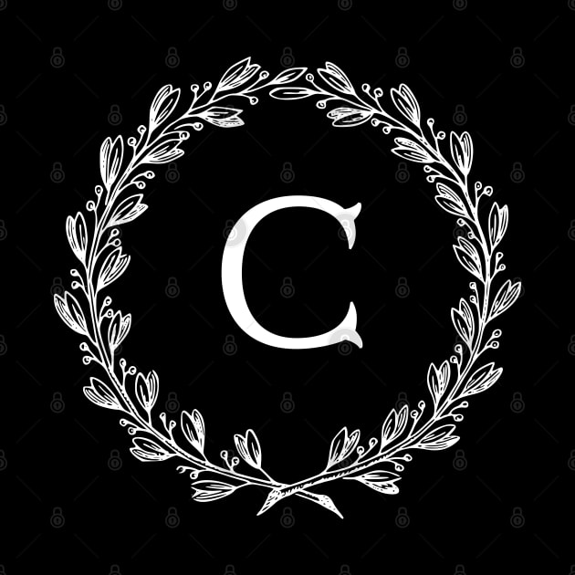 Beautiful Letter C Alphabet Initial Monogram Wreath by anonopinion