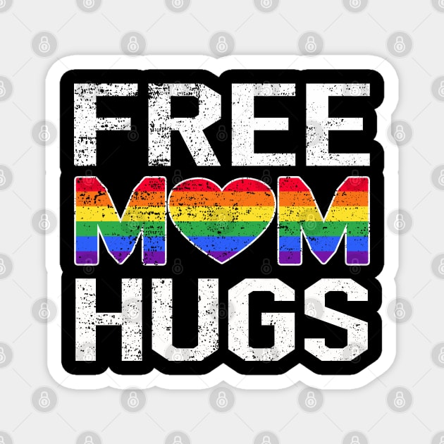 Free Mom Hugs Lgbt Pride Magnet by Christyn Evans