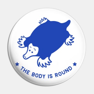 Small chonky mole with round body. Minimal stylized design in blue ink Pin