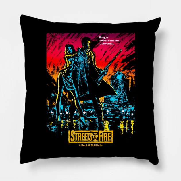 Streets of Fire (1984) Pillow by Scum & Villainy