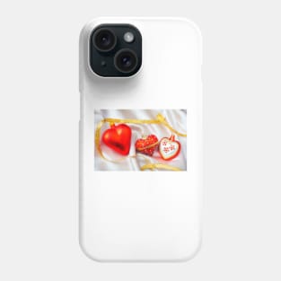 Three Red Christmas Hearts Phone Case