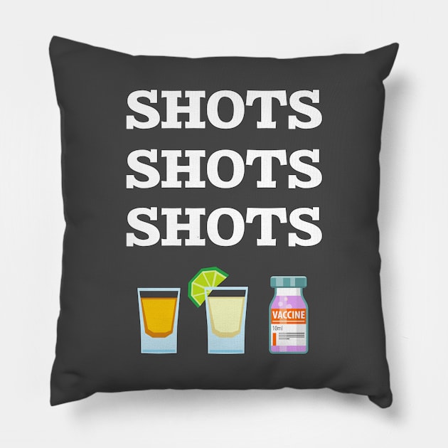 SHOTS! SHOTS! SHOTS! Pillow by nomoji