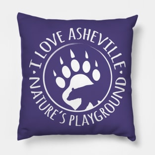 I Love Asheville, NC - Black Bear Paw - WO Plumb 15 Pillow