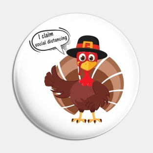 Funny Happy Thanksgiving Day And Social Distancing Pin