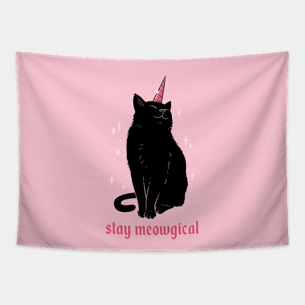 Stay Meowgical Tapestry by olddesigntees