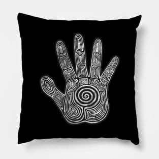 Shaman's Hand Black and White Pillow