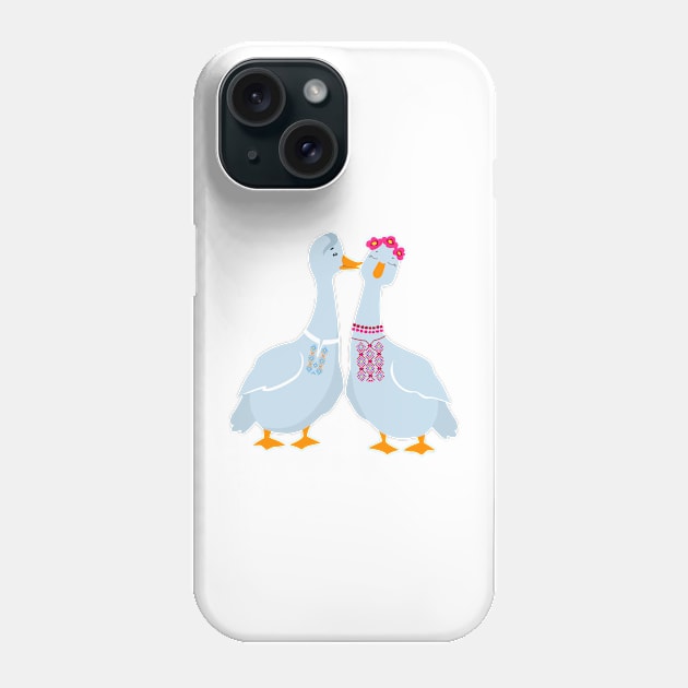 Ukranian geese, girl and boy Phone Case by HetmanArt