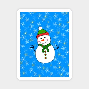 SNOWFLAKES Christmas Snowman Magnet