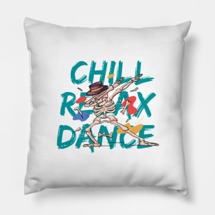 Chill Relax Dance Skull Pillow