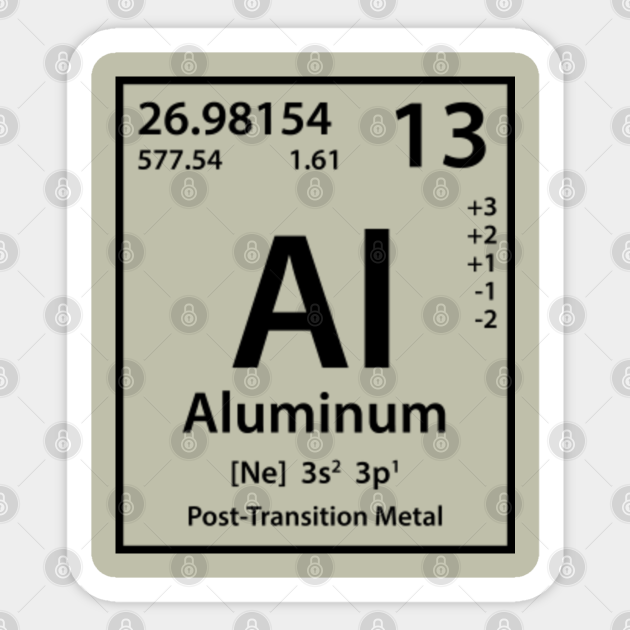 Aluminum Element Black Aluminum Element Sticker Teepublic Uk