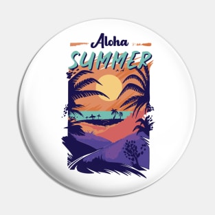 Aloha Summer Retro Vintage Art Pin