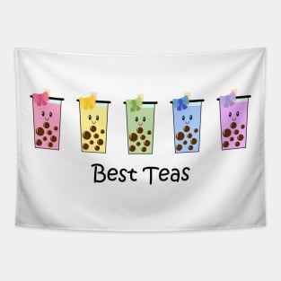 Best Teas Boba Funny Pun for Besties Tapestry