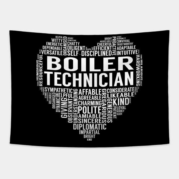 Boiler Technician Heart Tapestry by LotusTee