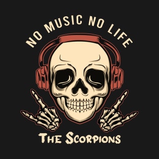 No music no life Skull T-Shirt