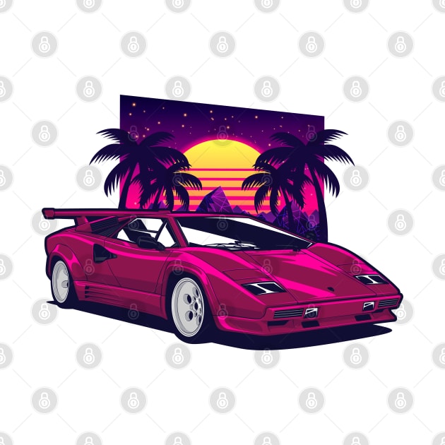 Pink Countach Classic Supercar by KaroCars