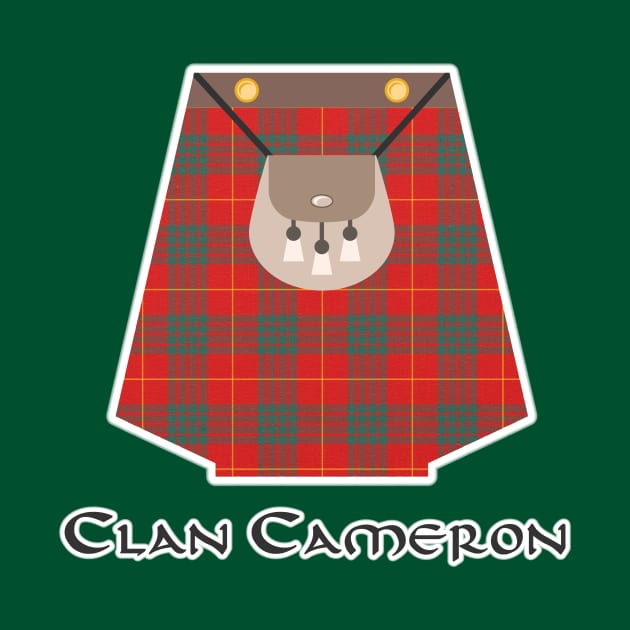 Scottish Clan Cameron Tartan Kilt Highlands by Grassroots Green