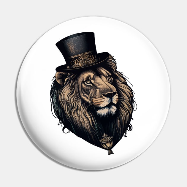 Lion wearing top hat Pin by K3rst