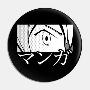 Japanese Manga Anime Black and White Pin